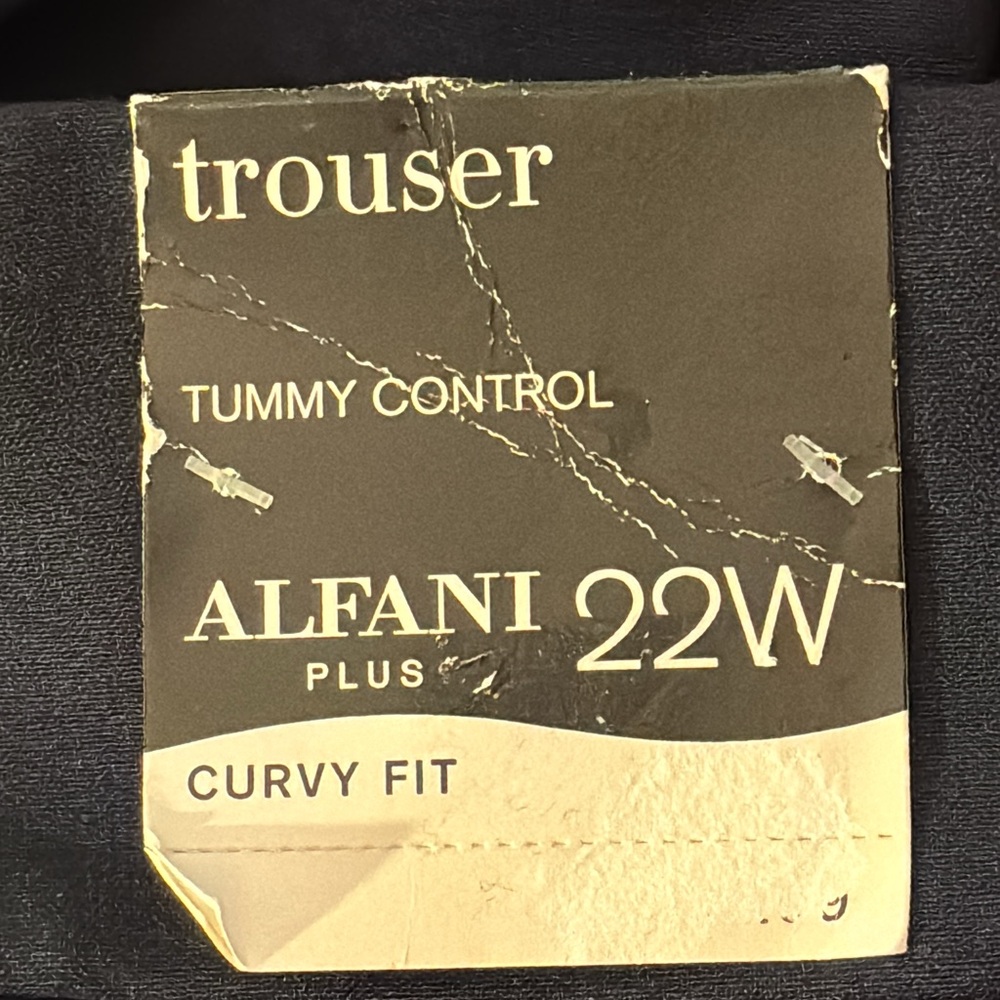New Alfani Womens Plus SZ 22W
Navy Blue Patterned Tummy
Control wide leg - Picture 6 of 12